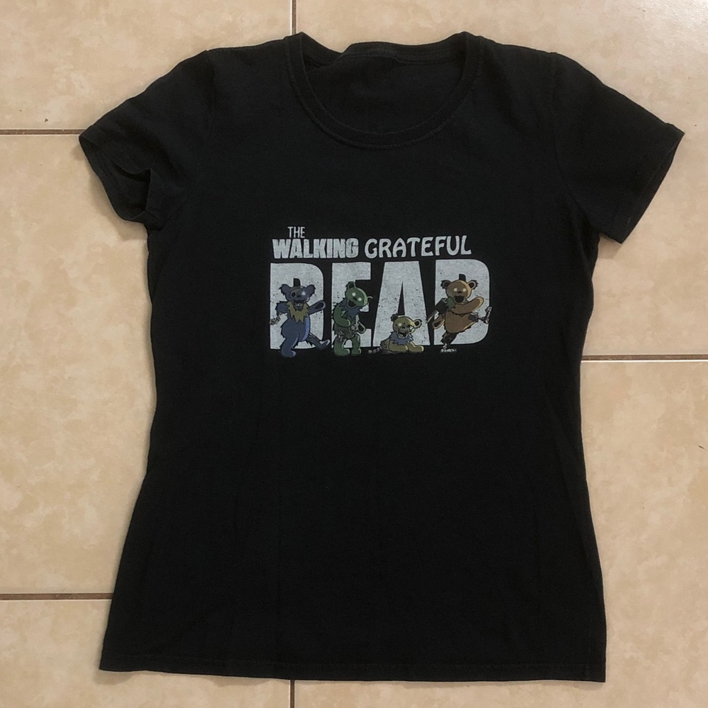 The Walking  Grateful Dead Bears Black T-Shirt, S